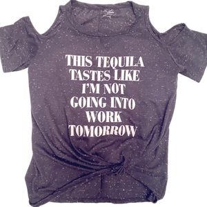 Francescas Cold Shoulder Knotted Tee